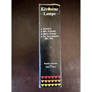 NEW Red Painted Heart Glass Miniature Kerosene or Scented Oil Lamp Chimney